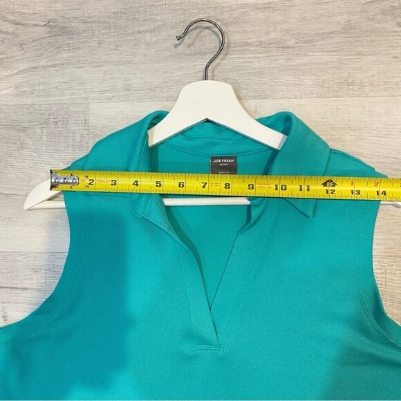Sleeveless Collared Shirt in Teal Size L Perfect for Golf or Tennis - Picture 13 of 14